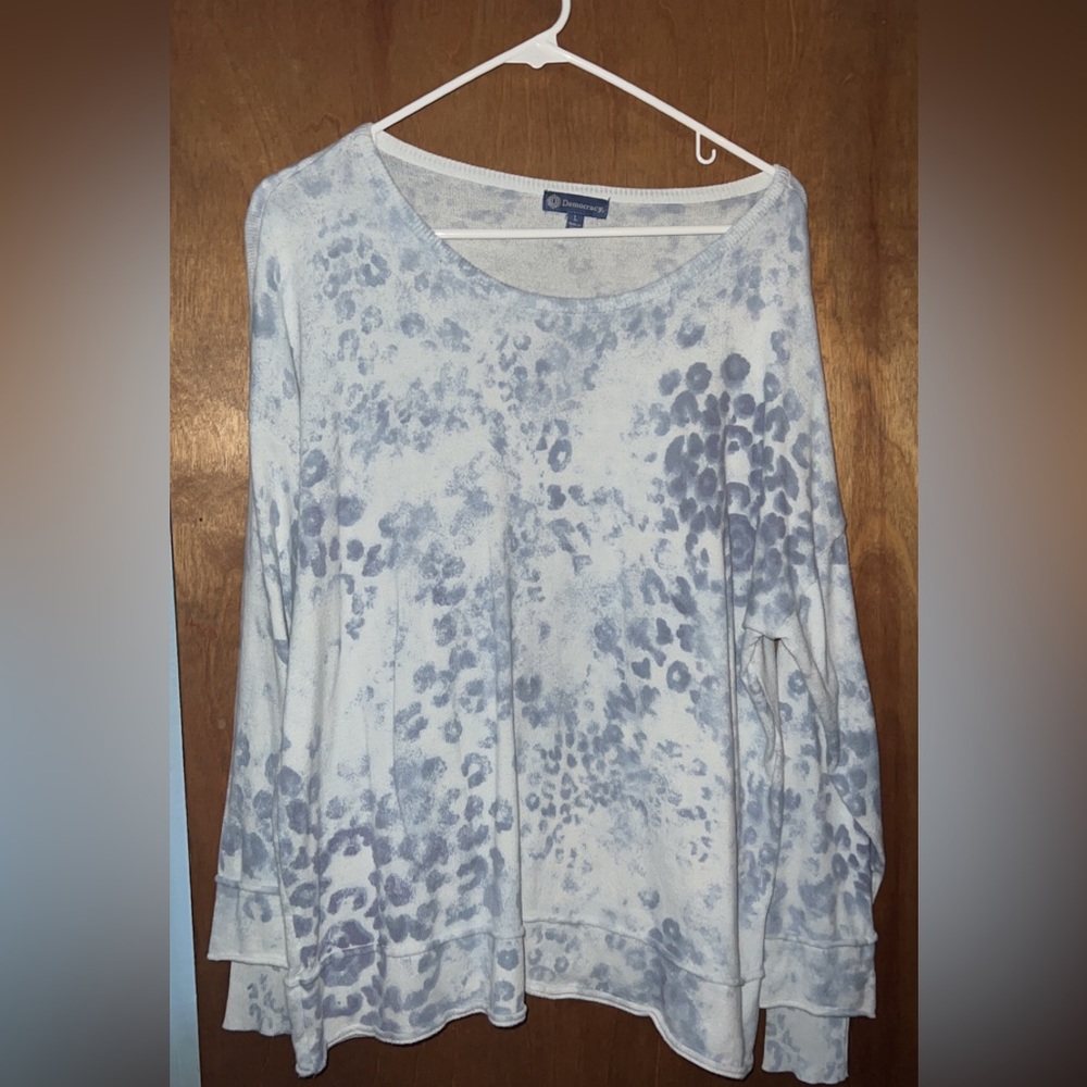 Democracy blue leopard print sweater